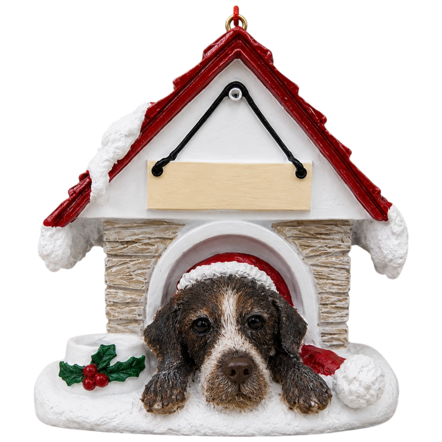 Ceramic Doghouse Ornament - German Shorthaired Pointer