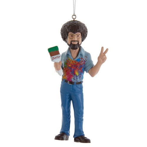 Bob Ross With Paint Splatter Shirt Ornament