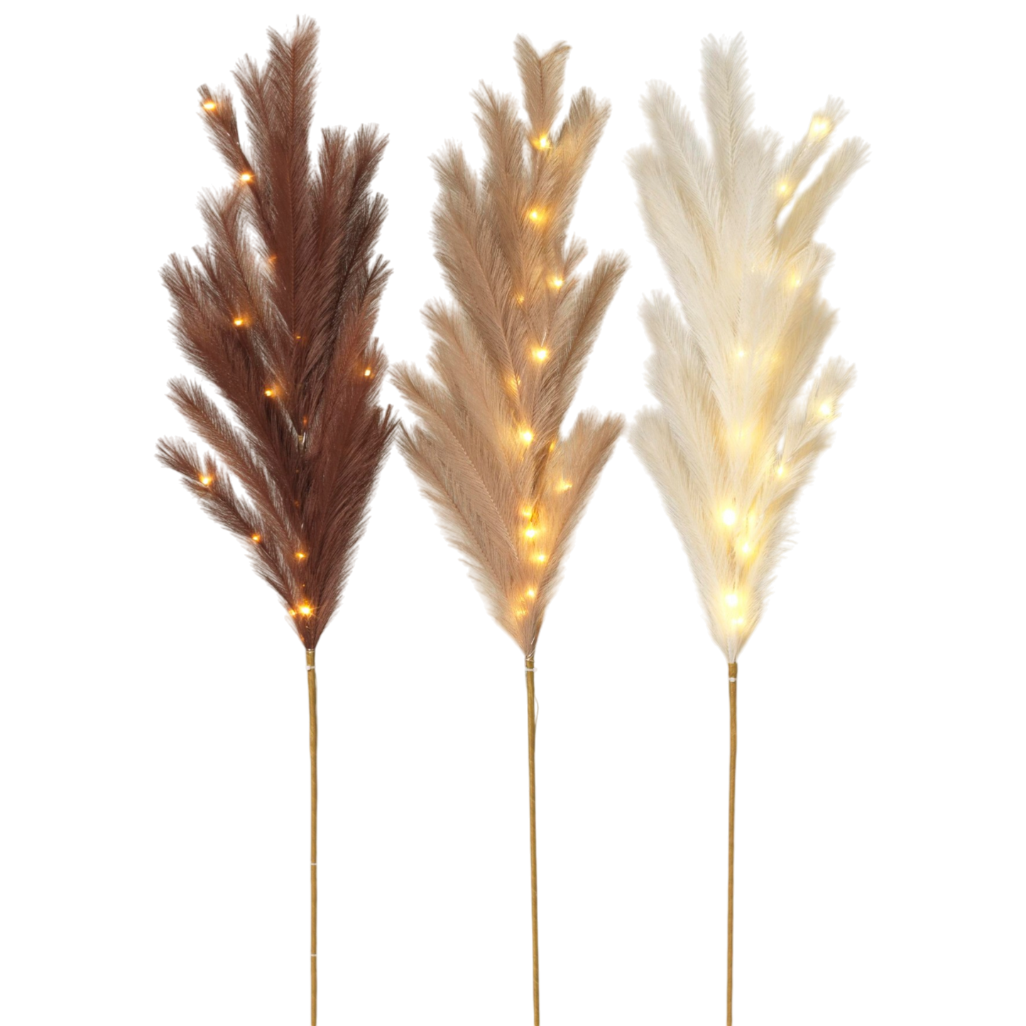 Lighted Faux Pampas Grass Branch -