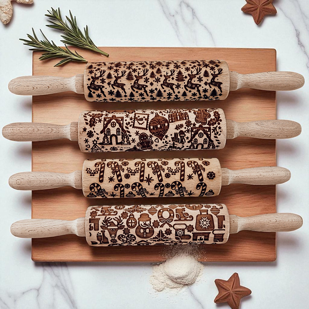 Christmas Rolling Pin Set | 10 Styles