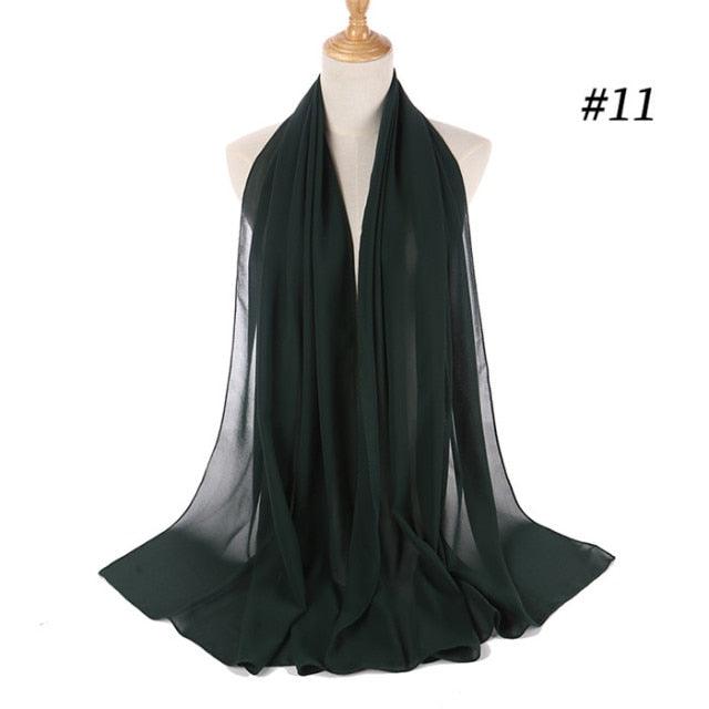 Winter Fashion Long Solid Color Soft Muslim Bubble Chiffon Hijab Scarf Shawls Hijab Elegant Scarf Wrap Lightweight Islamic Head Wear Escharpe Shawls Headband Wraps Lightweight Head Scarves Ladies Hijabs For  Women