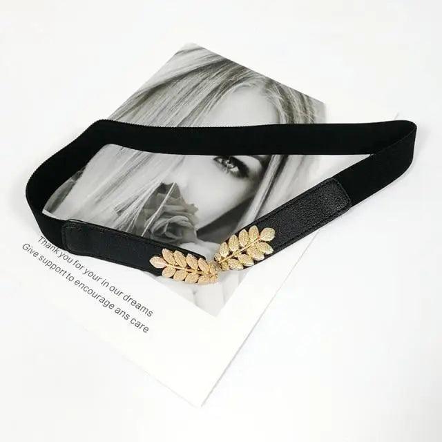 Women Elegant Elastic Stretch Wide Dress Belt  Big Chain Waistbands For Women Luxury Party Belts For Dresses