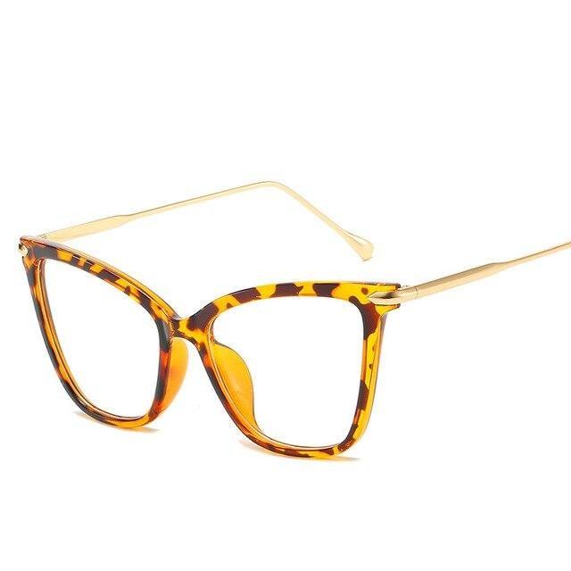 Women Luxury Cat Eye Sunglasses For Women Glasses Oversized Frame Transparent Lens Eyeglasses Computer Optical For  Prescription Glasses For Women