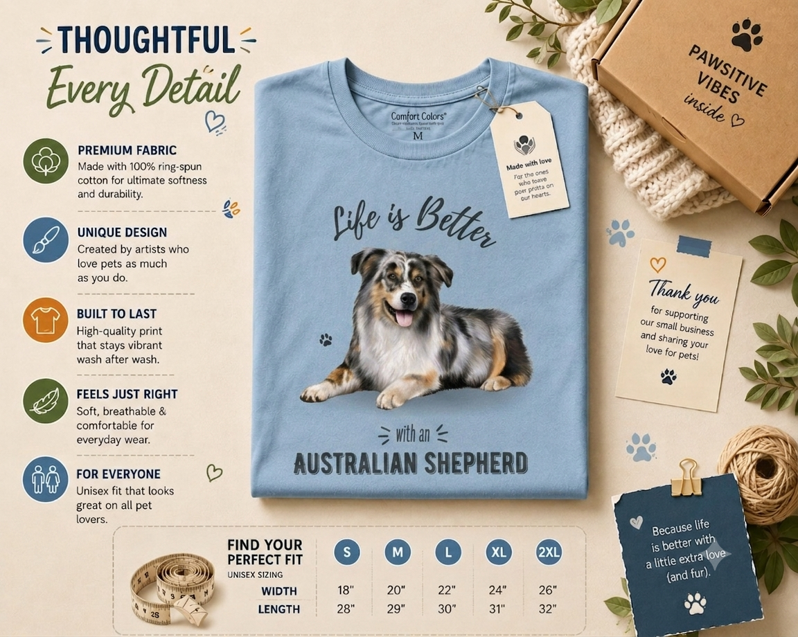 Life is Better with an Australian Shepherd T-Shirt -