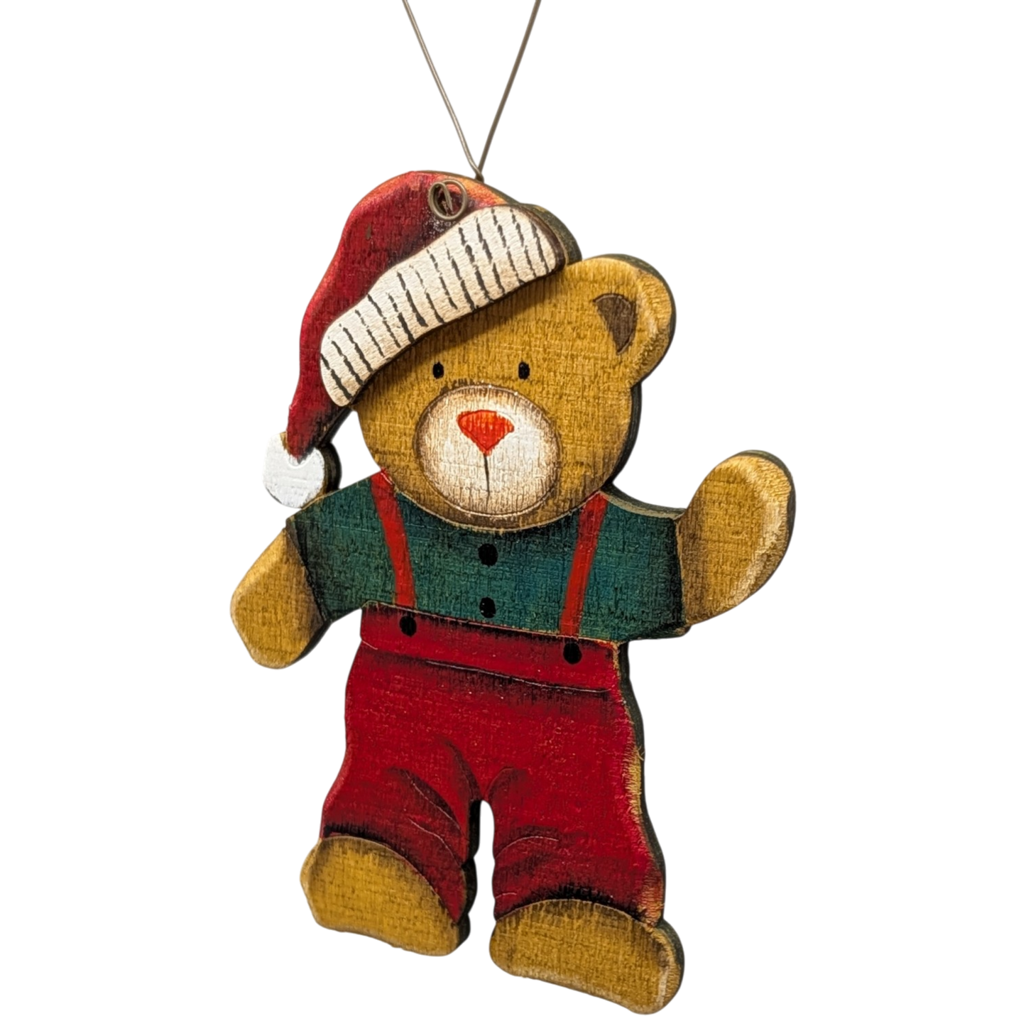 Barnaby's Cozy Christmas: Hand-Painted Plywood Ornament
