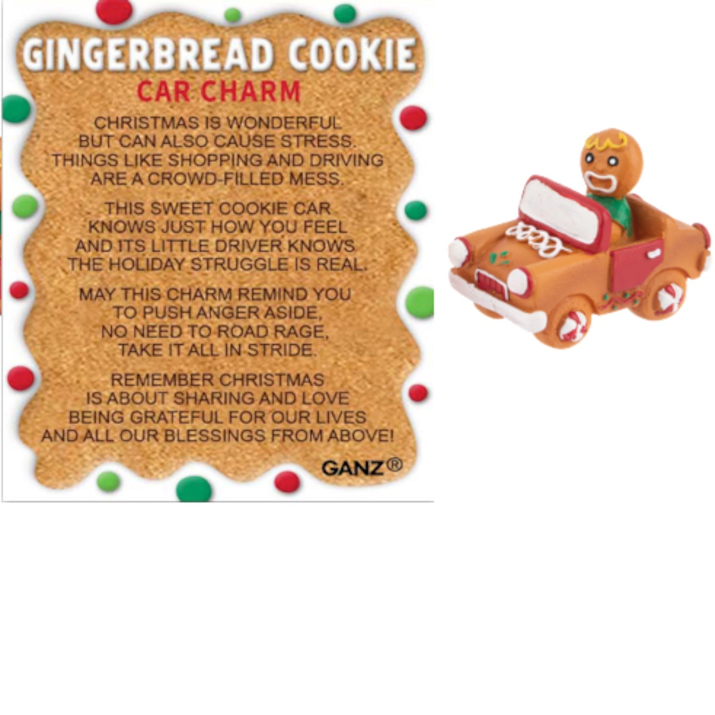Gingerbread Cookie Car Charm (with Story Card)