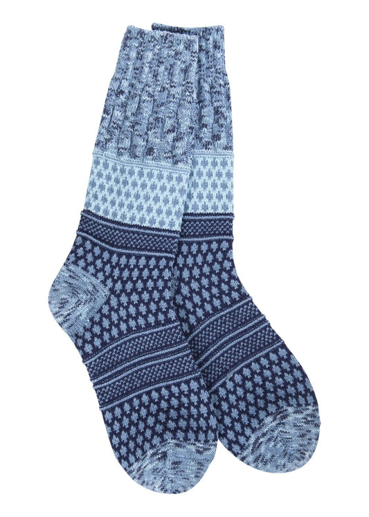 Weekend Collection Gallery Textured Crew Sock - Peacoat Multi