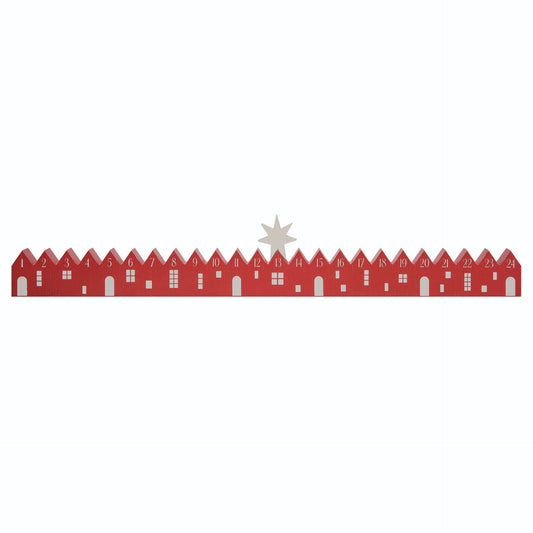Wooden Village Countdown Calendar with Star