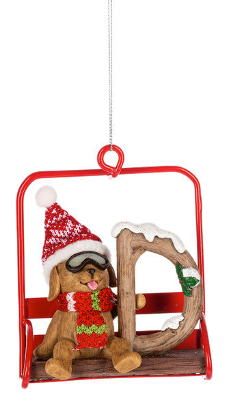 Chairlift Critter Ornament - Letter