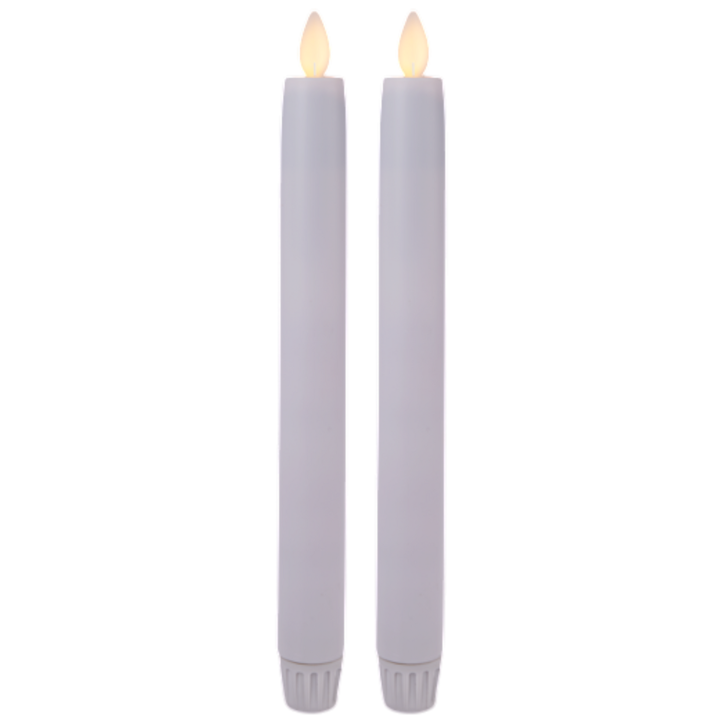 White LED Resin - 2 Piece Taper Candle Set