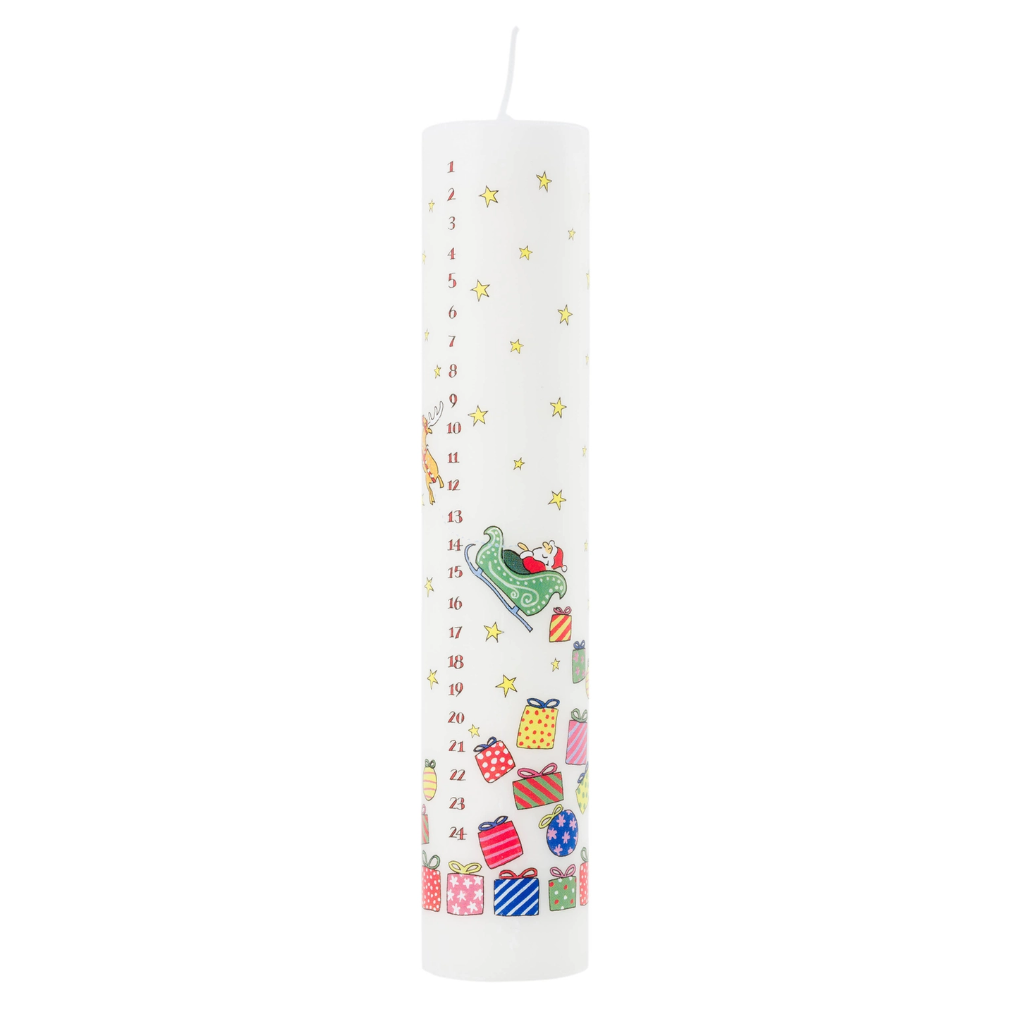 Santa's Sleigh Advent Large Pillar Candle