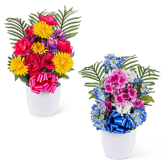 22" Potted Floral Basket -