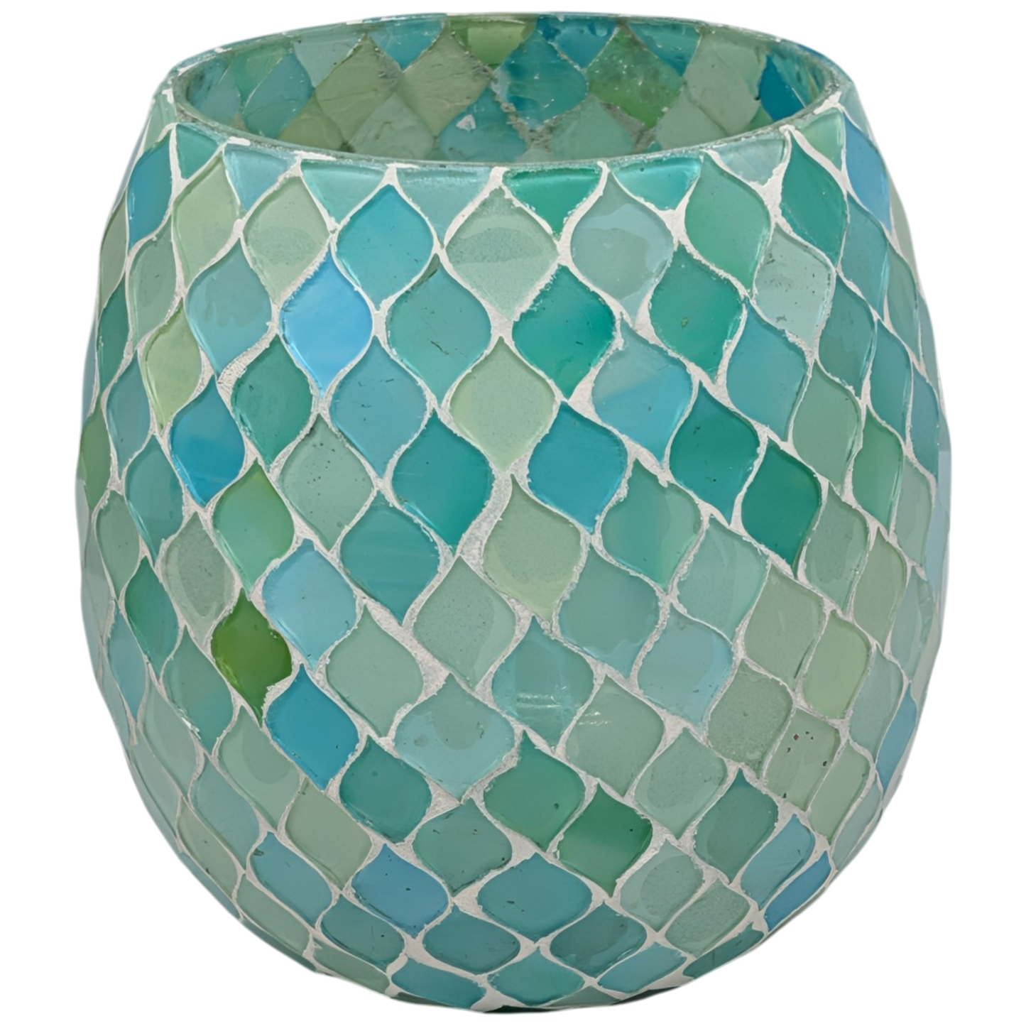 Luminescent Turquoise Gem: Statement Mosaic Lantern