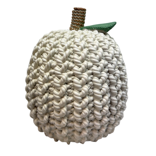 Cable Knit Look Harvest Pumpkins - Cream