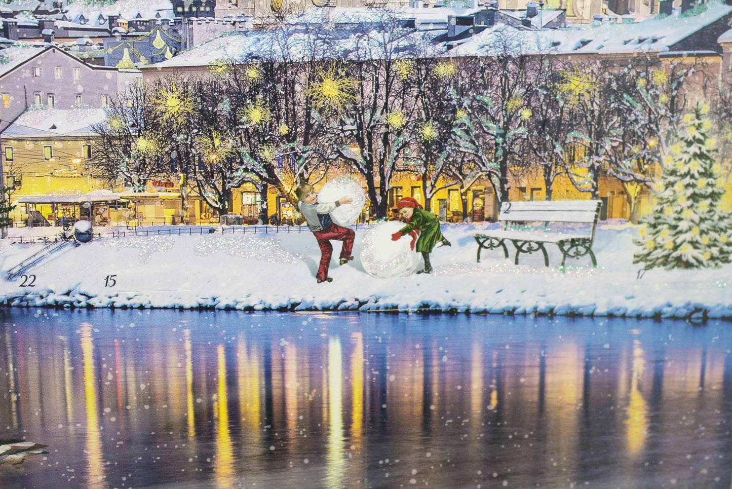 Winter castle on the River - Wall Advent Calendar