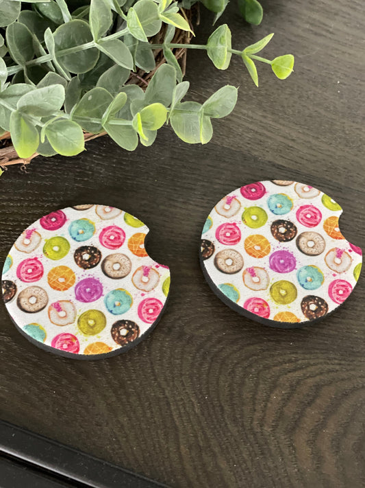 Donuts Neoprene Car Coaster Set