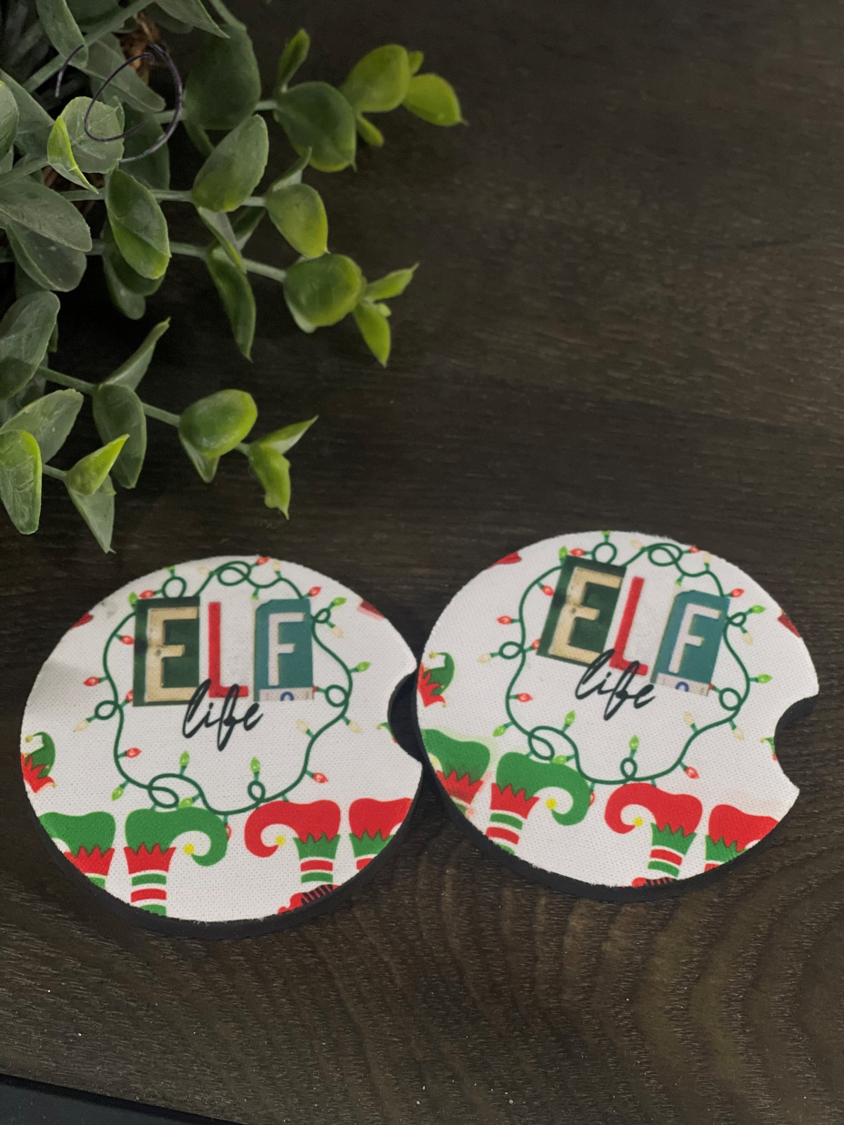 Elf Life Car Coaster Set