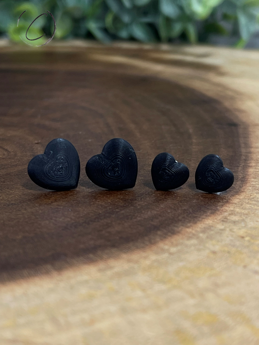 Heart Black Stud Earrings