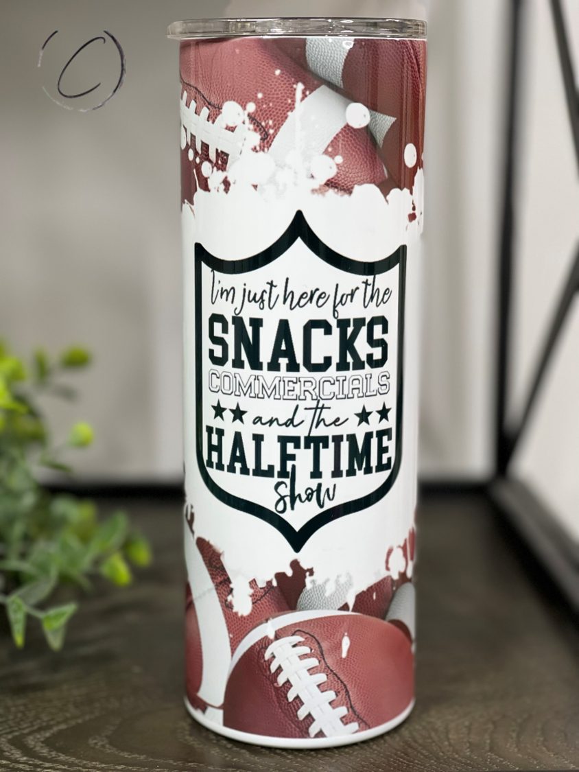 I'm Just Here For... Football 20oz Skinny Tumbler