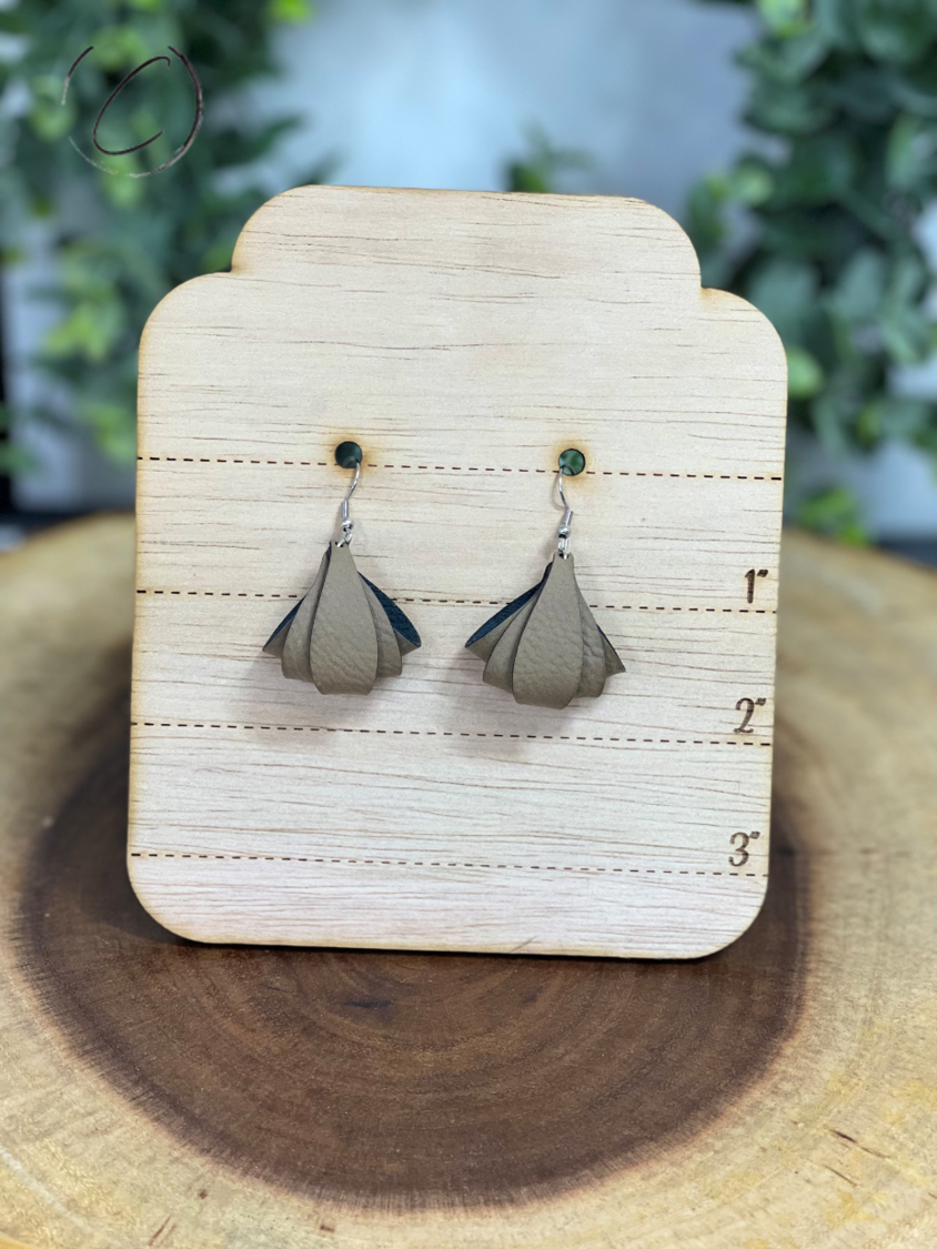 Layered Bell Buckskin Dangle Earrings