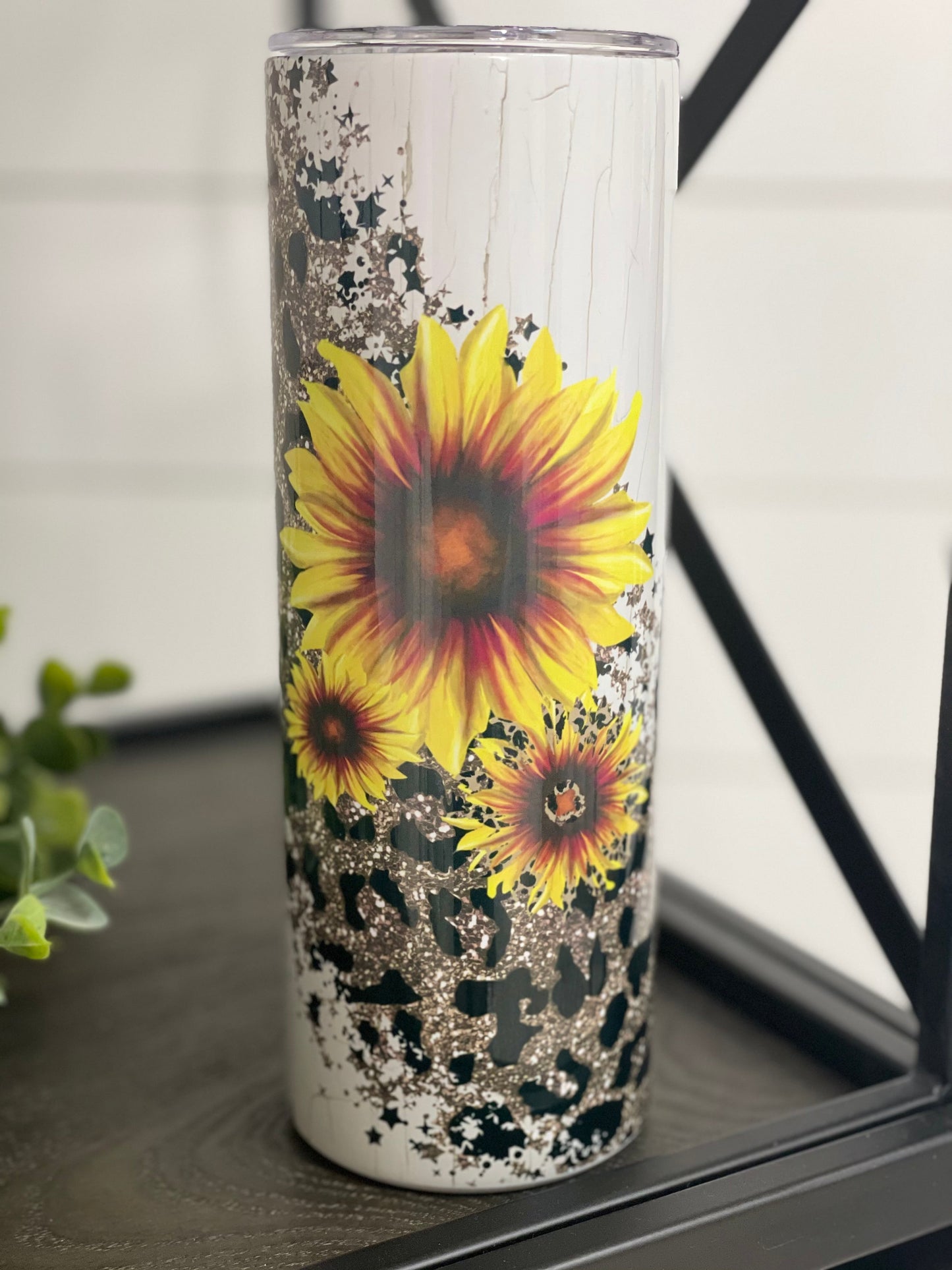 Sunflower Leopard 20oz Skinny Tumbler