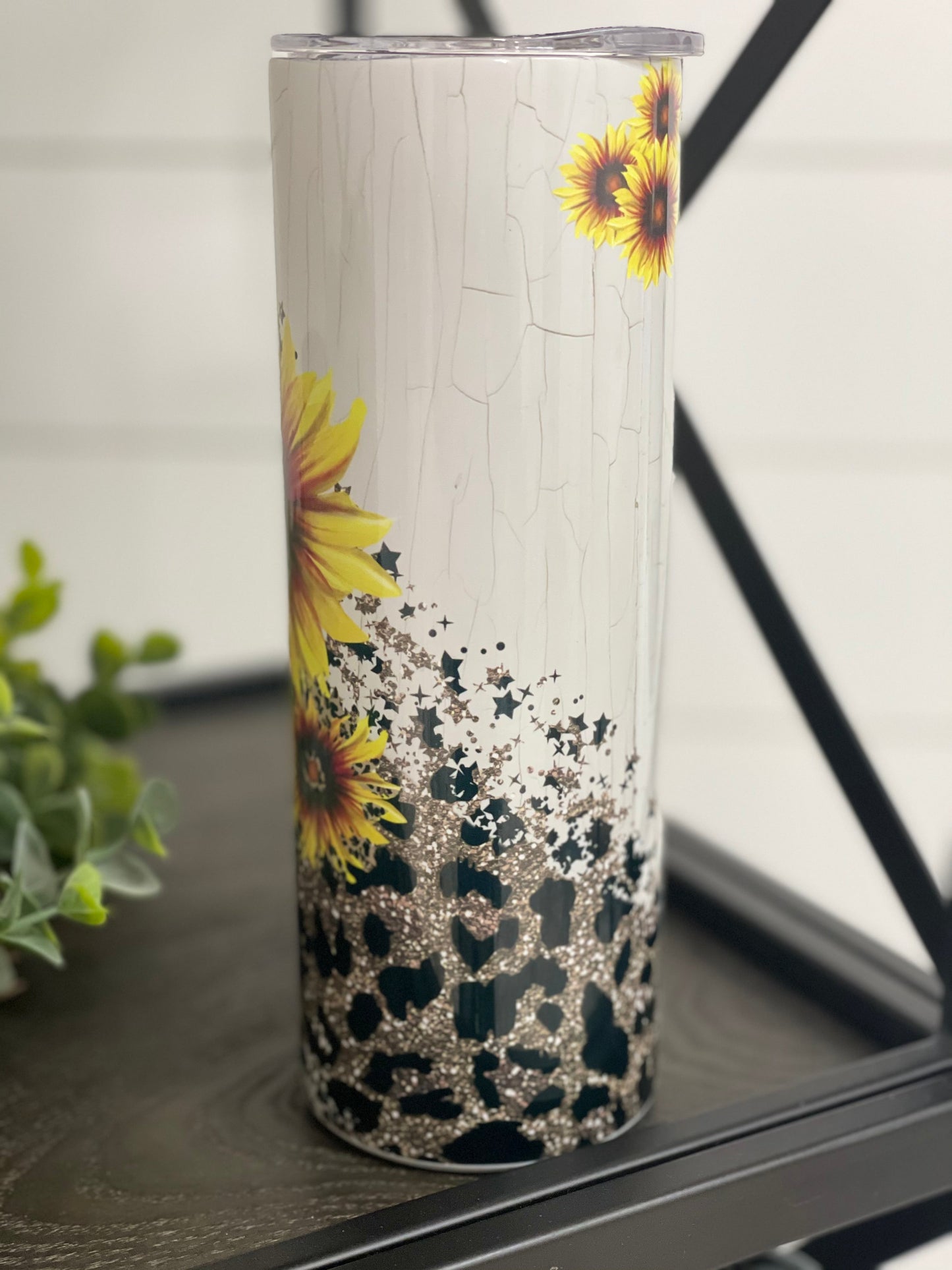 Sunflower Leopard 20oz Skinny Tumbler