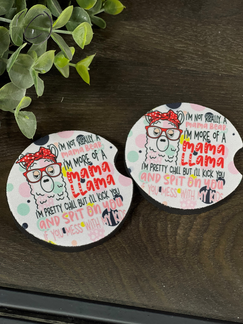 Mama Llama Car Coaster Set