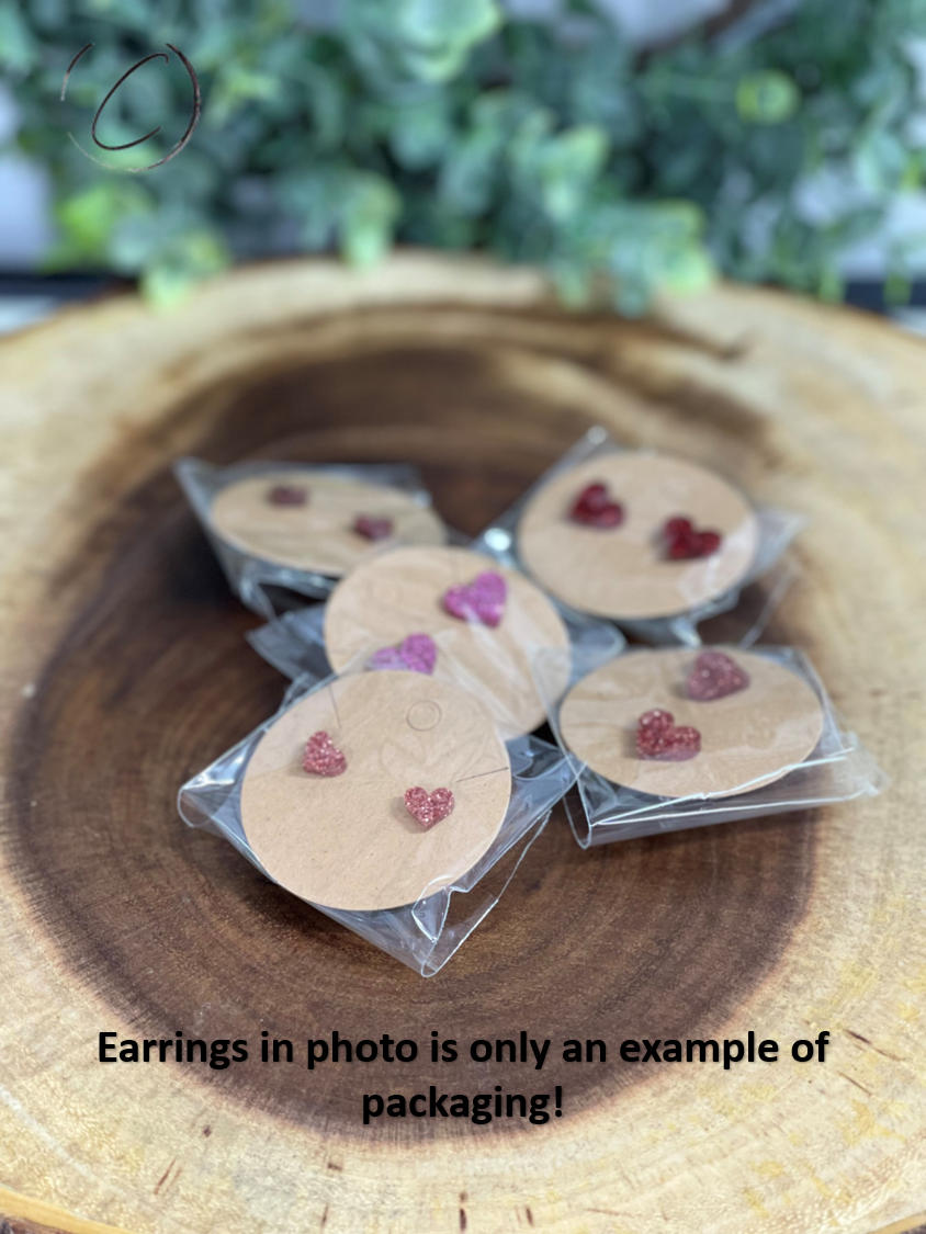 Round Rose Gold Glitter Stud Earrings