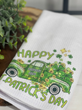 Shamrock Truck Waffle Weave Tea Towel