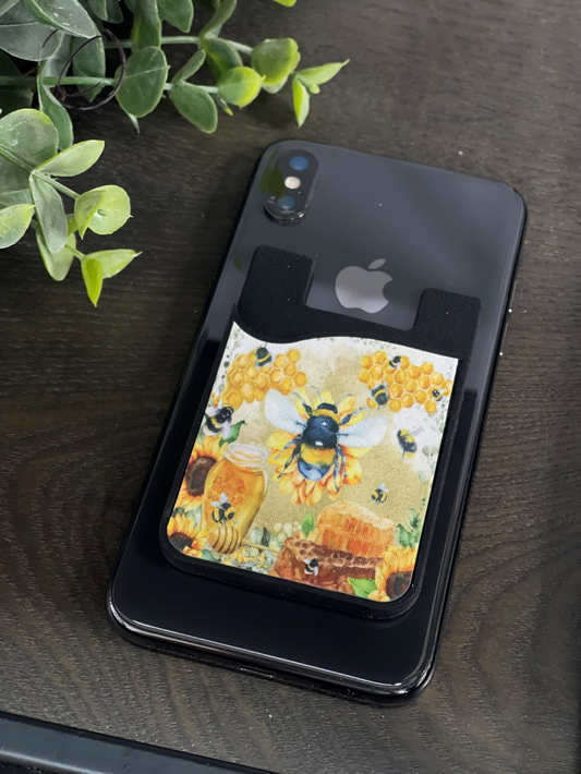 Watercolor Honey Bee Caddy Phone Wallet